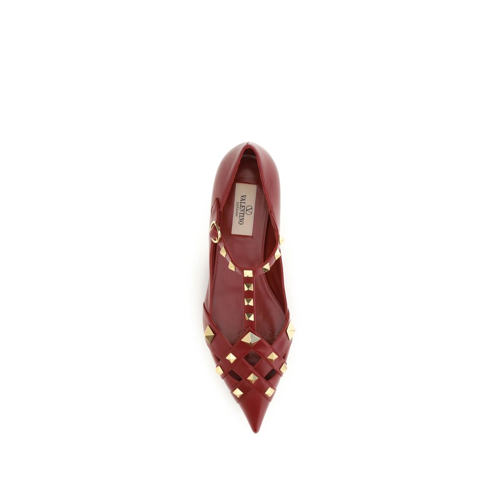 Valentino Garavani Multicolor Goatskin Studdy Ballet Flats
