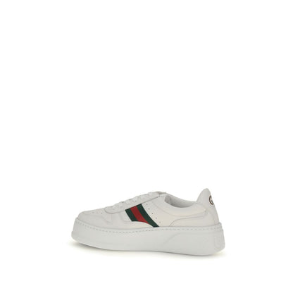 Gucci White Leather Oversized Web Detail Chunky Sneakers for Women