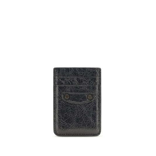 Balenciaga Black Lamb Leather Le City Magnetic Card Holder Wallet
