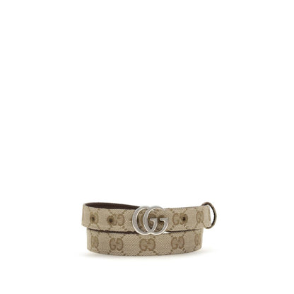 Gucci Beige Slim GG Marmont Canvas Belt
