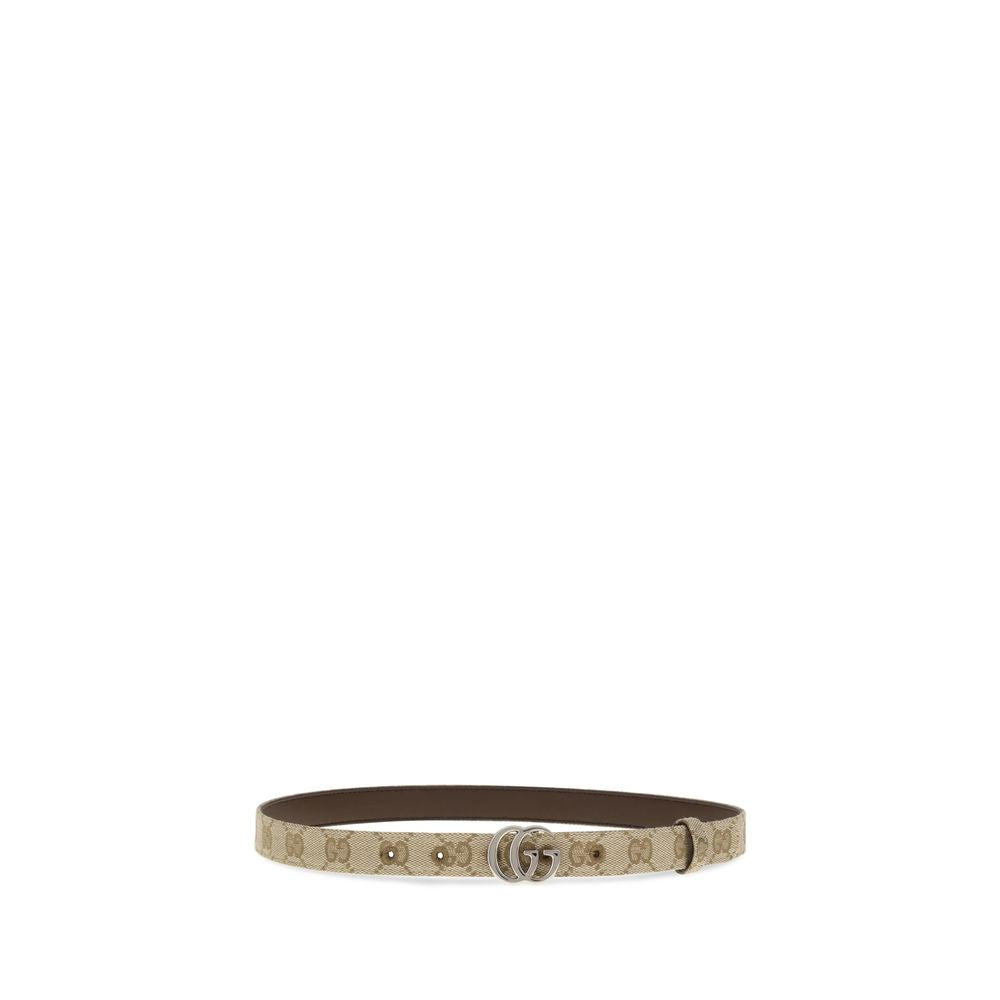 Gucci Beige Slim GG Marmont Canvas Belt