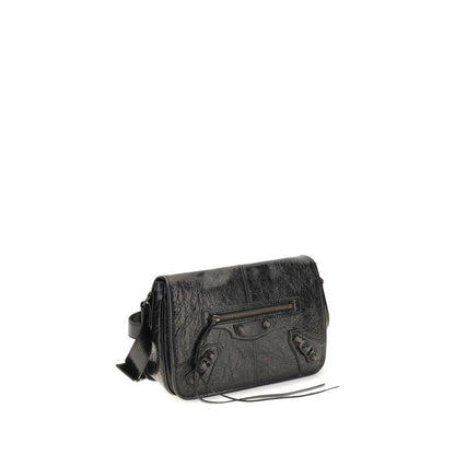 Balenciaga Black Lamb Leather Small Le City Shoulder Bag