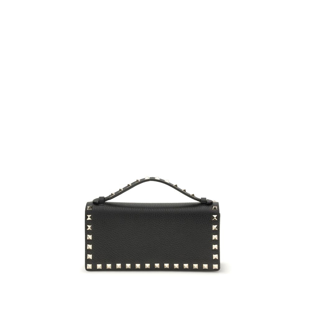 Valentino Garavani Black Leather Rockstud Chain Wallet