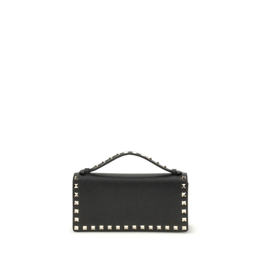 Valentino Garavani Black Leather Rockstud Chain Wallet