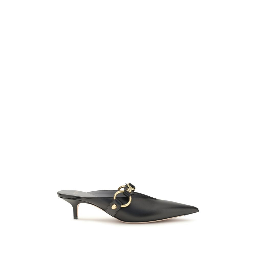 Balenciaga Black Calf Leather City Mules