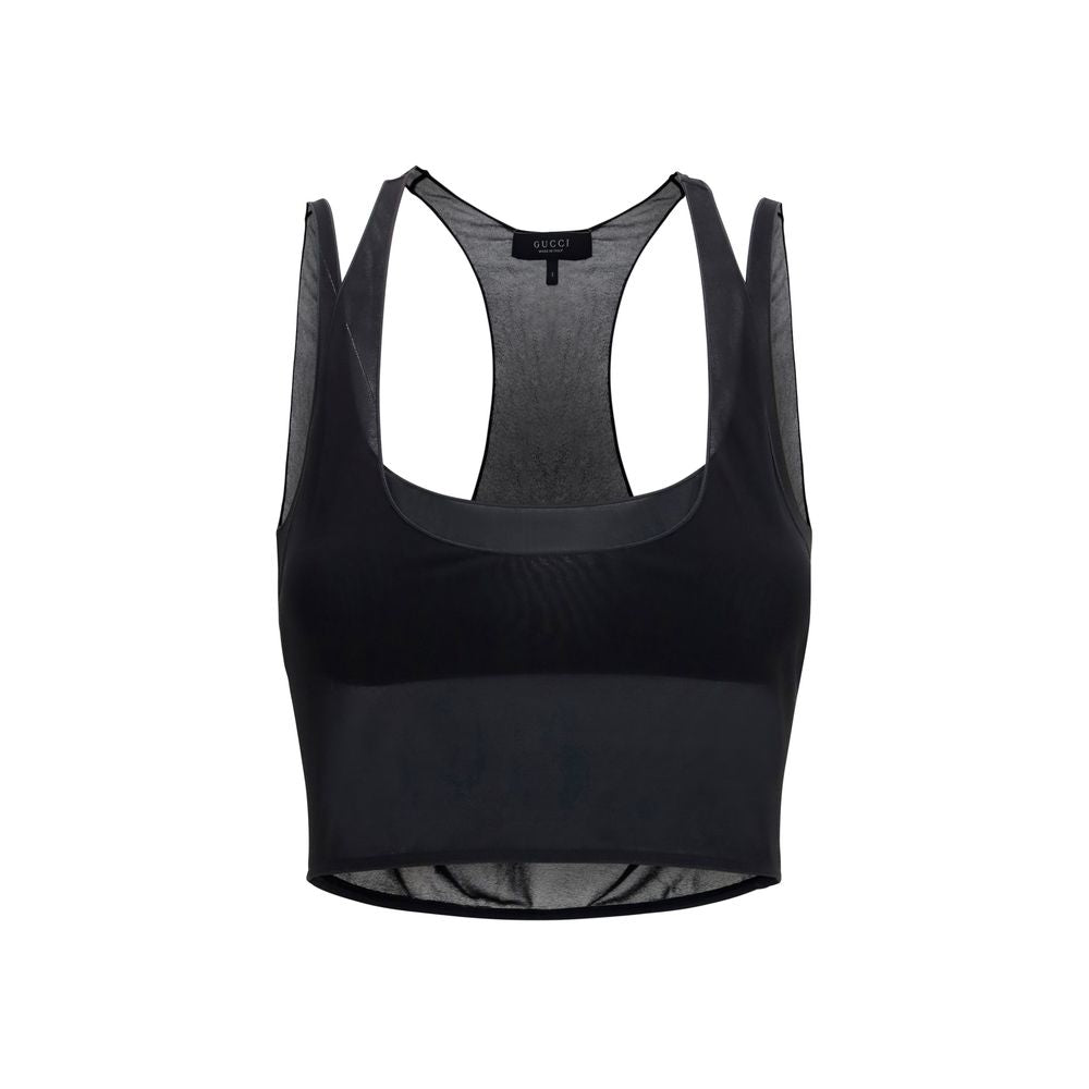 Gucci Black Light Crêpe Jersey Bralette Top