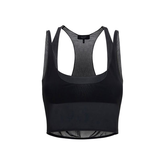 Gucci Black Light Crêpe Jersey Bralette Top