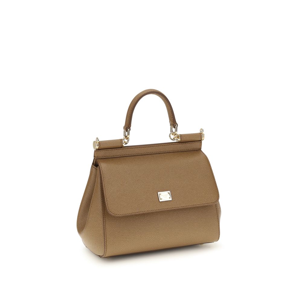 Dolce & Gabbana Beige Leather Sicily Handbag