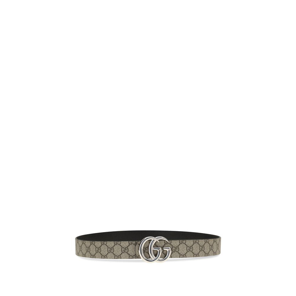 Gucci Beige Calf Leather Reversible GG Marmont Belt