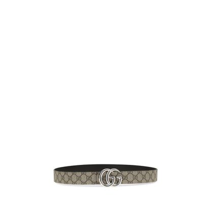 Gucci Beige Calf Leather Reversible GG Marmont Belt