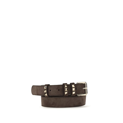 Valentino Garavani Brown Suede Leather Rockstud Belt