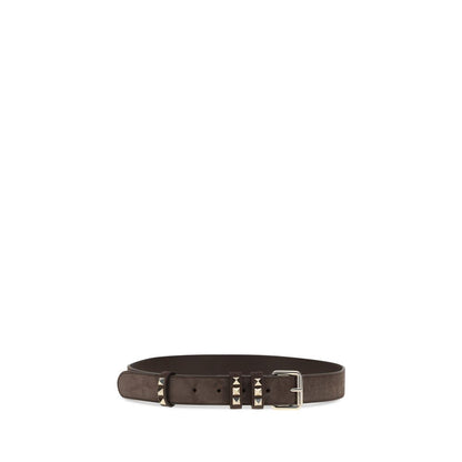 Valentino Garavani Brown Suede Leather Rockstud Belt