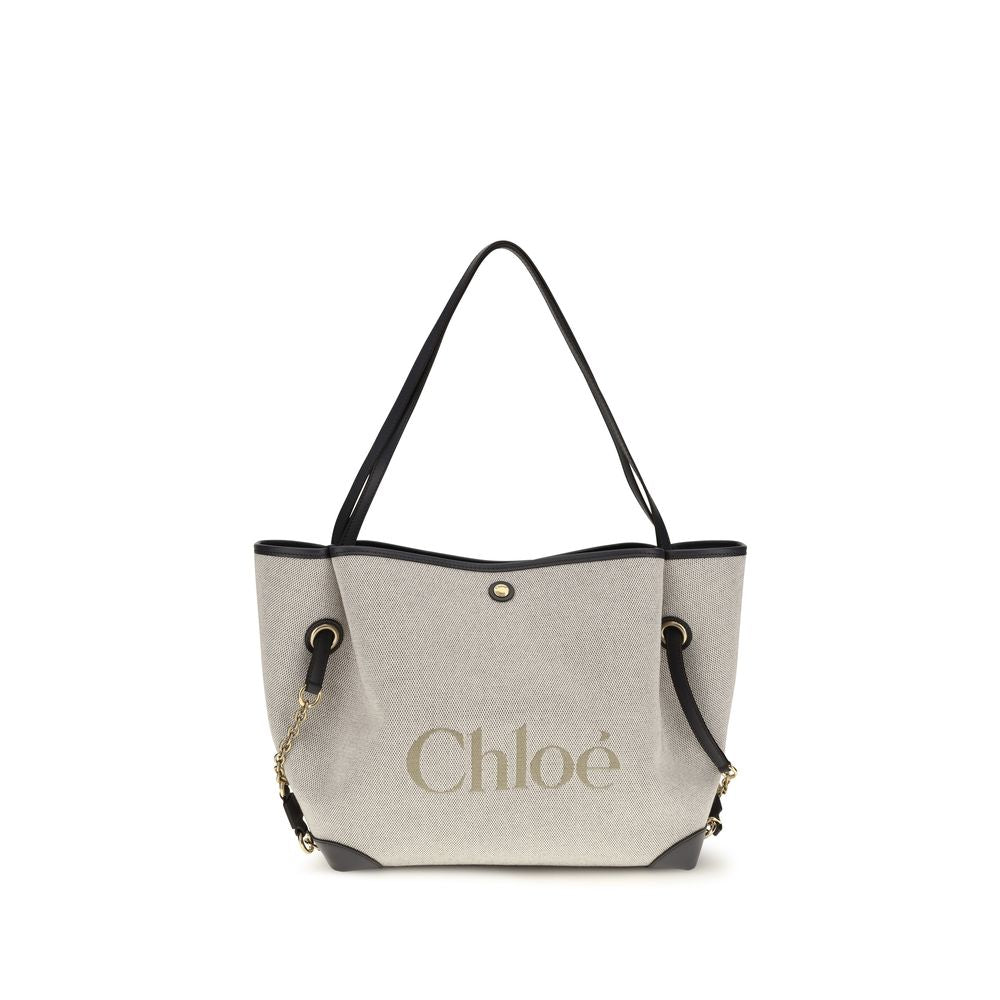 Chloé Gray Cotton Clover Tote Bag