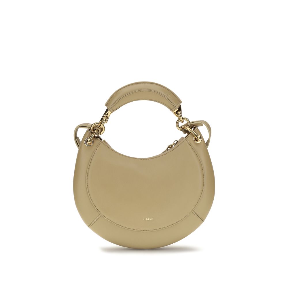 Chloé Beige Calf Leather Marcie Shoulder Bag
