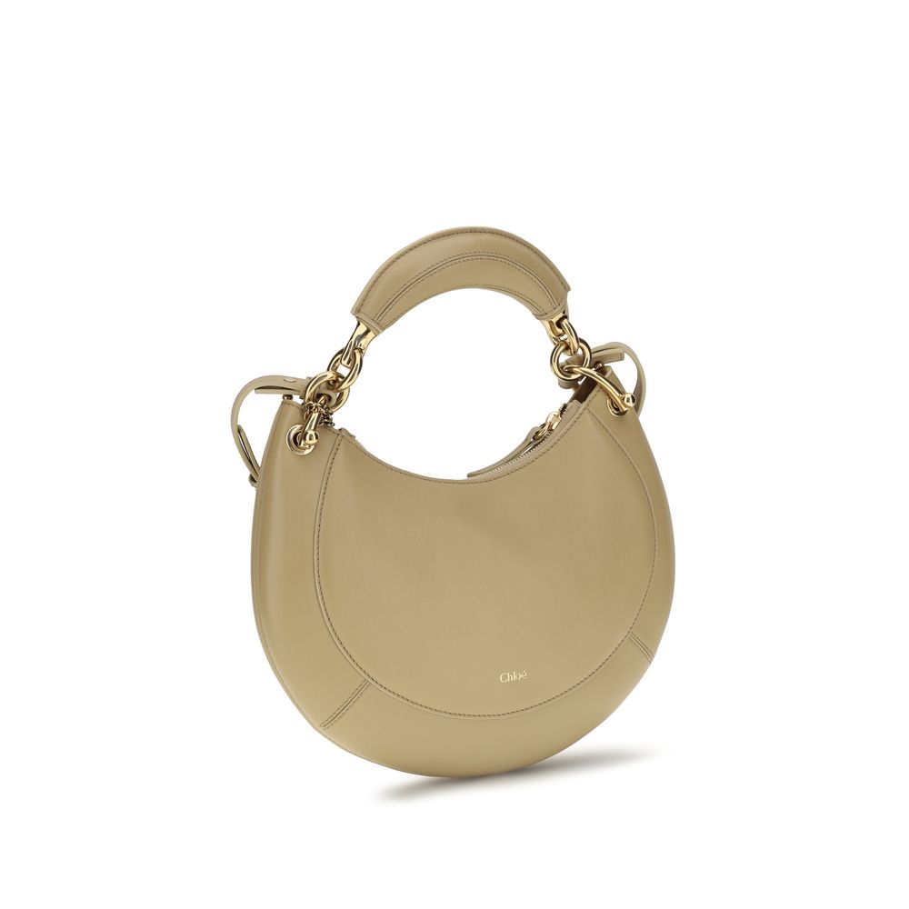 Chloé Beige Calf Leather Marcie Shoulder Bag