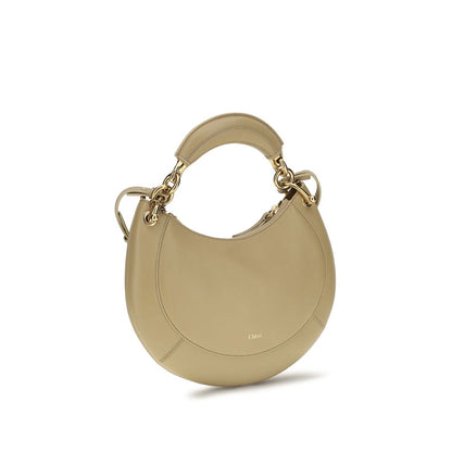 Chloé Beige Calf Leather Marcie Shoulder Bag