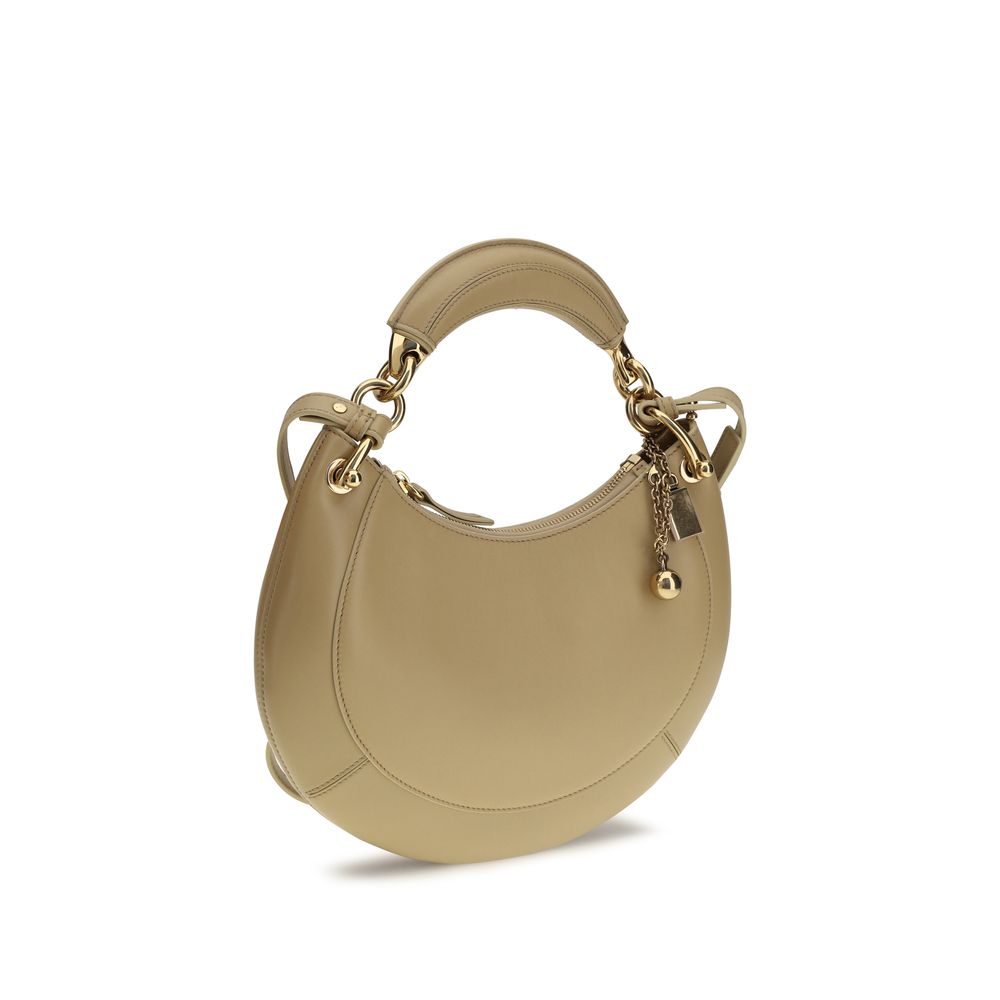 Chloé Beige Calf Leather Marcie Shoulder Bag