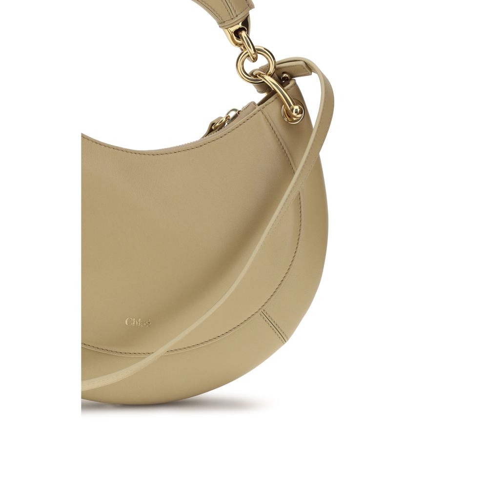 Chloé Beige Calf Leather Marcie Shoulder Bag