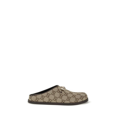 Gucci Camel and Dark Brown GG Canvas Mules for Women