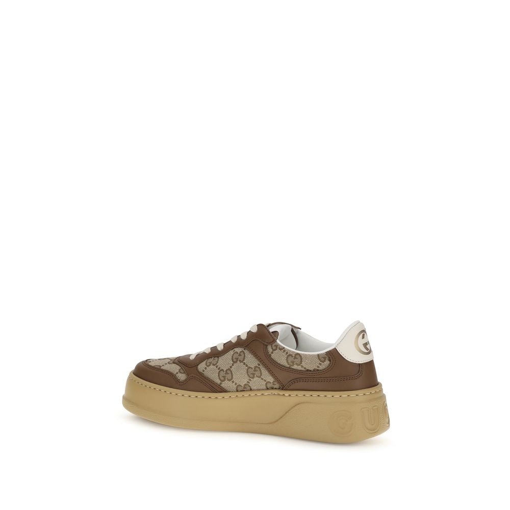 Gucci Beige Calf Leather GG Chunky Sneakers