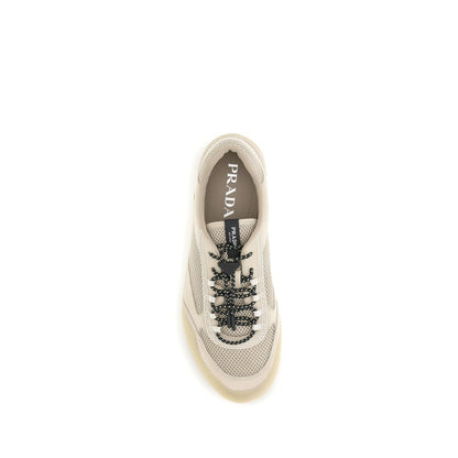 Prada Speedrock Sneakers in Beige Polyester