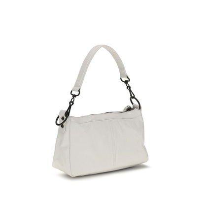 Balenciaga White Lamb Leather Le City Moto Mini Handbag