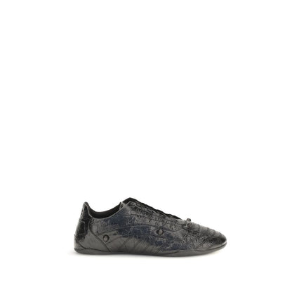 Balenciaga Black Crinkled Leather City Sneakers