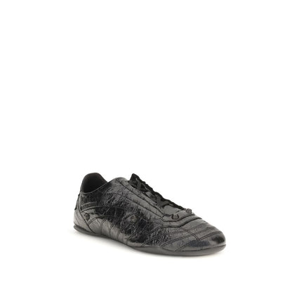 Balenciaga Black Crinkled Leather City Sneakers