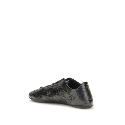 Balenciaga Black Crinkled Leather City Sneakers