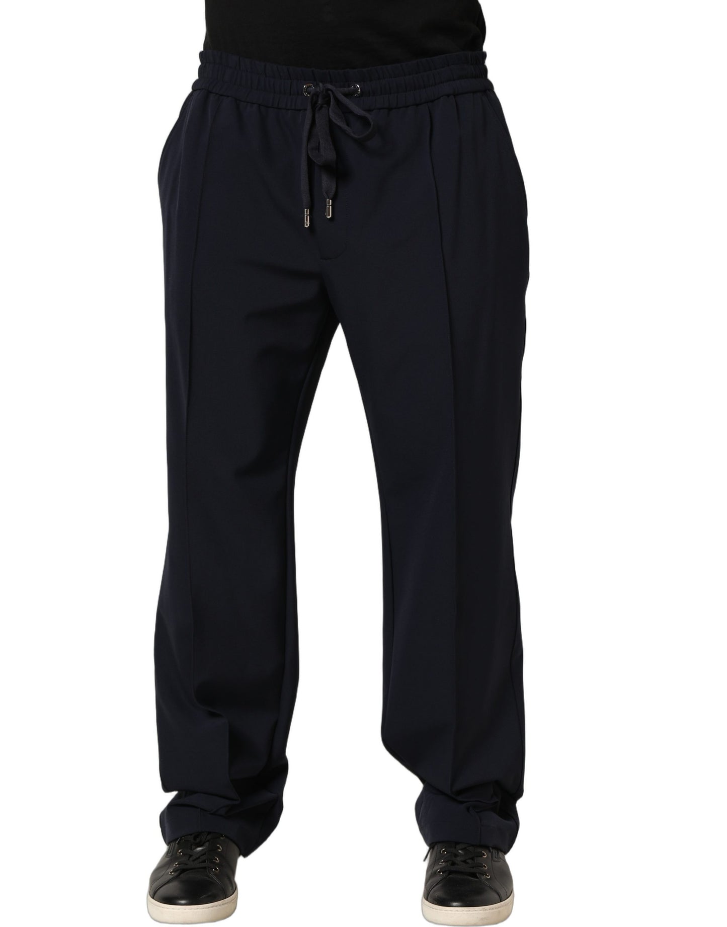 Dolce & Gabbana Dark Blue Drawstring Nylon Jogger Sweatpants Pants