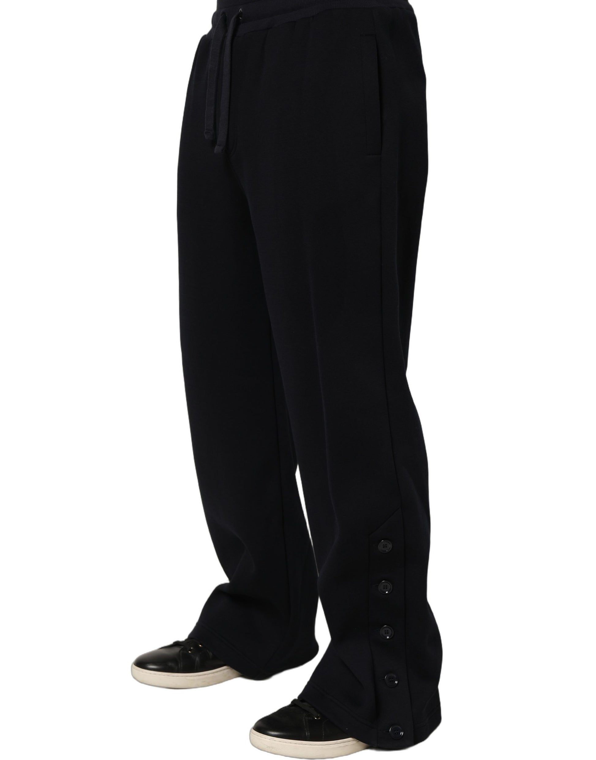 Dolce & Gabbana Black Drawstring Viscose Jogger Pants