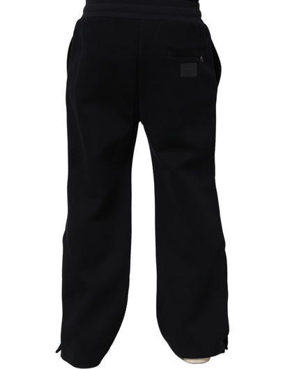 Dolce & Gabbana Black Drawstring Viscose Jogger Pants