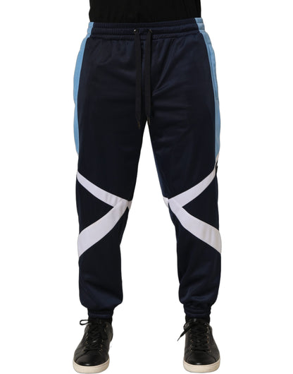 Dolce & Gabbana Blue White Drawstring Jogger Sweatpants Pants