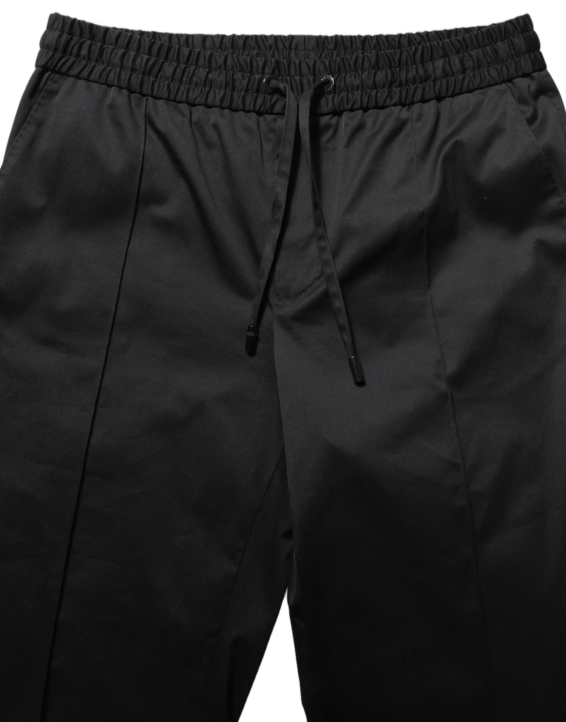 Dolce & Gabbana Black Drawstring Cotton Jogger Pants