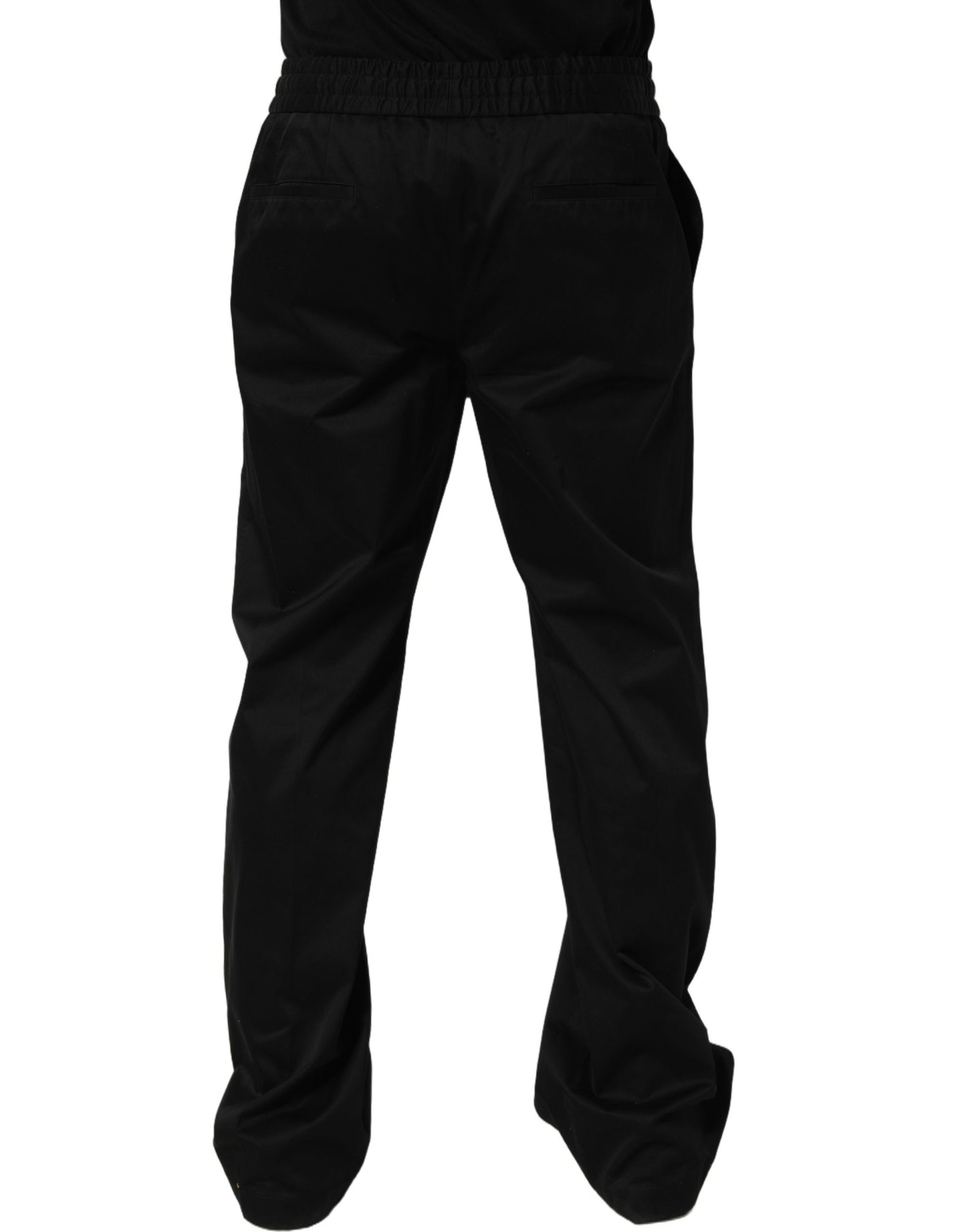 Dolce & Gabbana Black Drawstring Cotton Jogger Pants