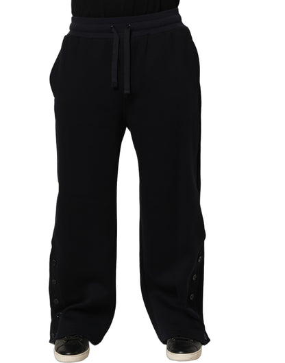 Dolce & Gabbana Black Drawstring Viscose Jogger Pants