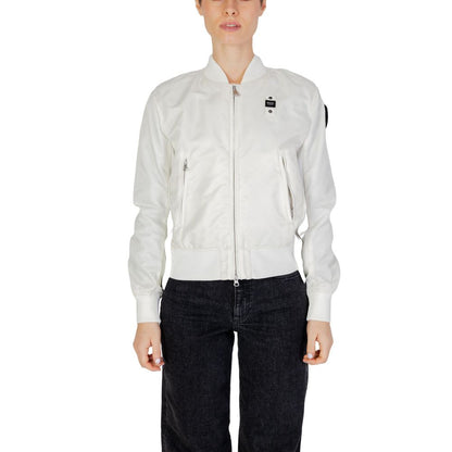 Blauer White Polyamide Bomber Jacket