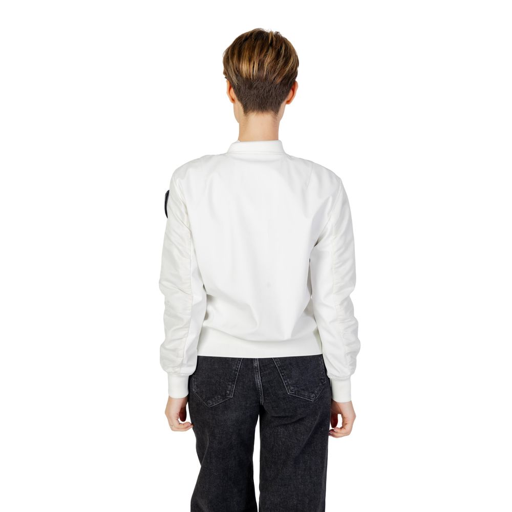 Blauer White Polyamide Bomber Jacket