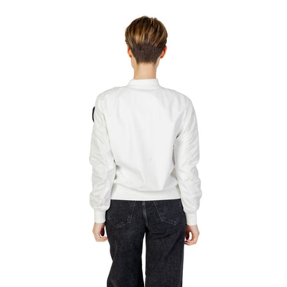 Blauer White Polyamide Bomber Jacket