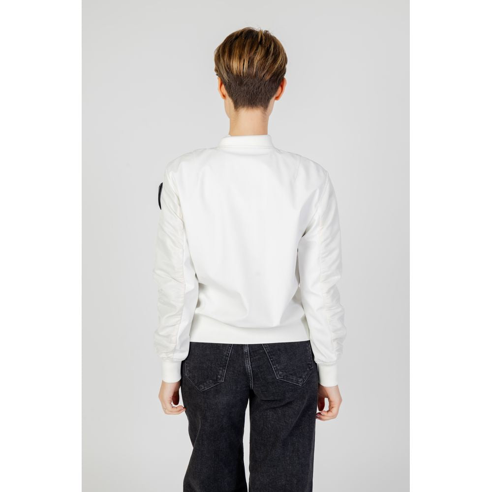 Blauer White Polyamide Bomber Jacket