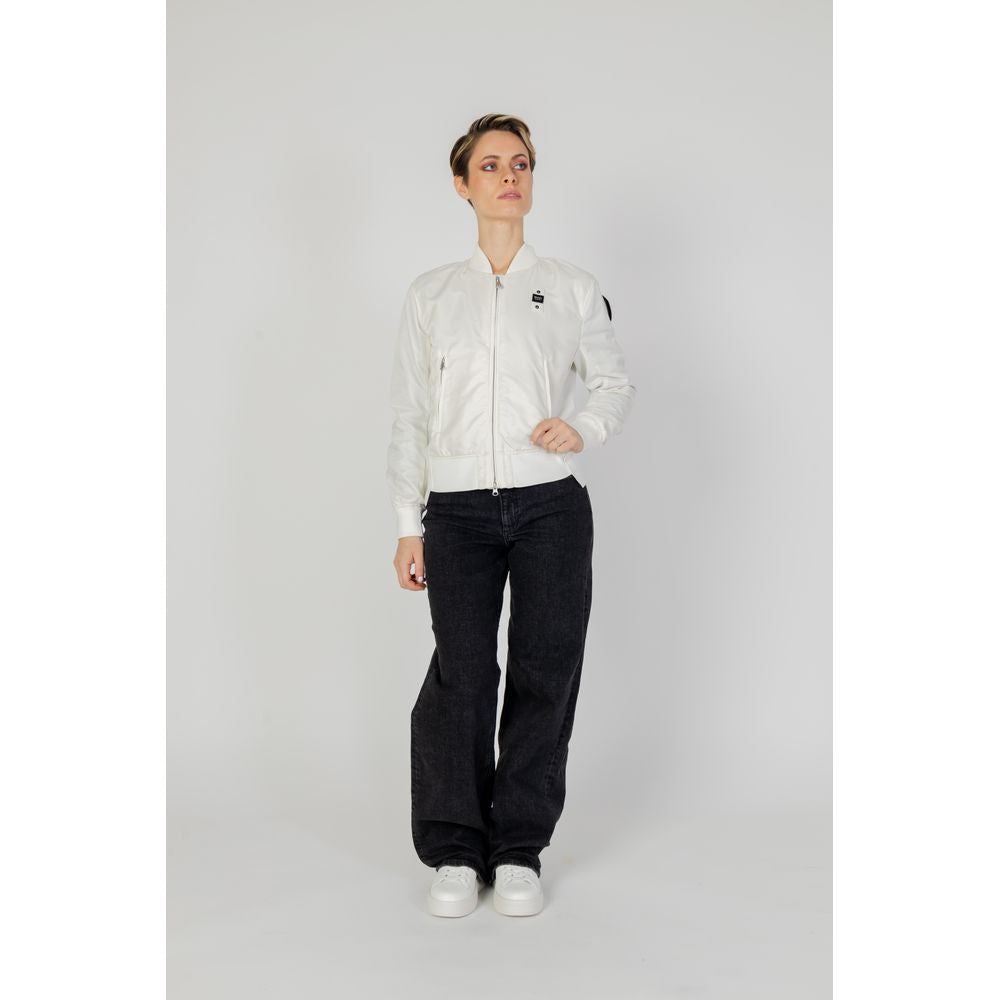 Blauer White Polyamide Bomber Jacket