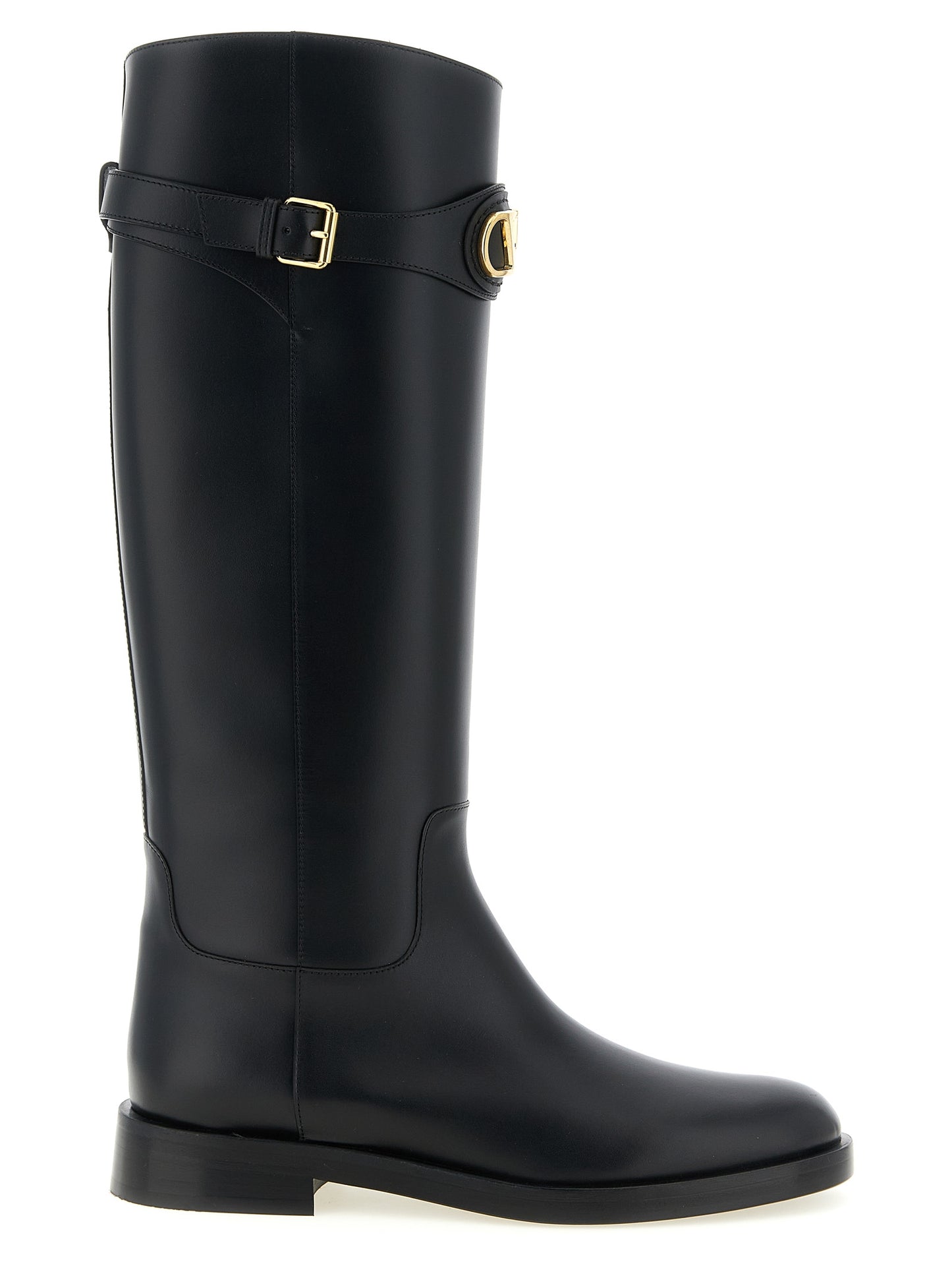 Valentino Garavani Black Calfskin Over The Knee Boots