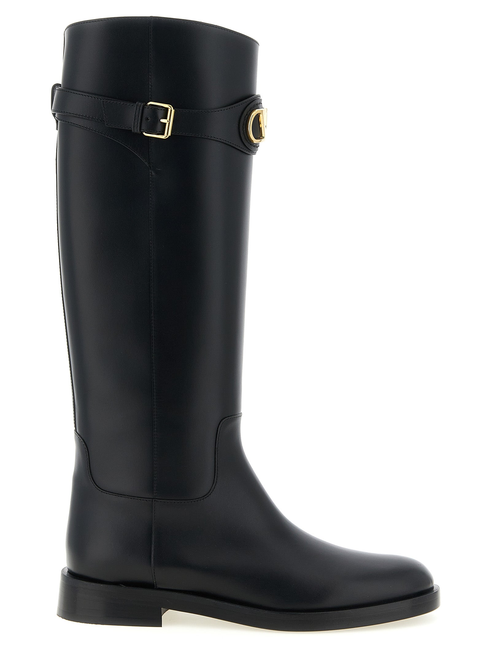 Valentino Garavani Black Calfskin Over The Knee Boots