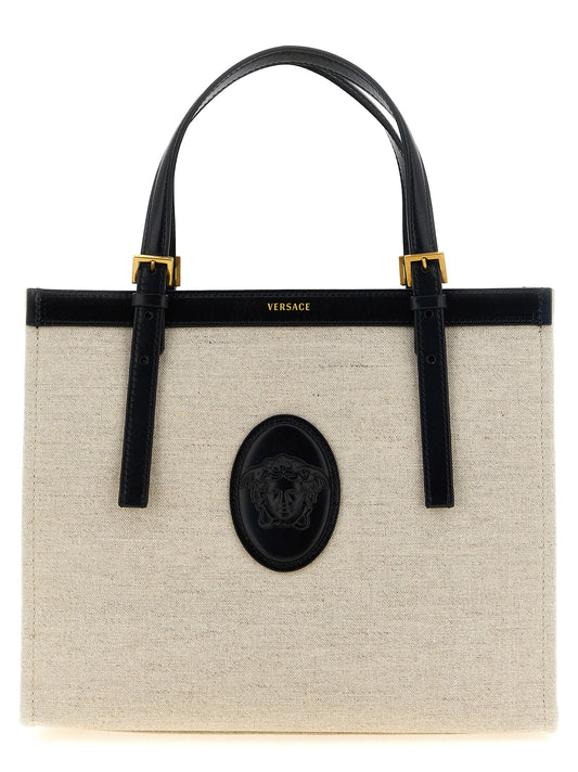 Versace Medium Rivière Beige Leather Tote Bag