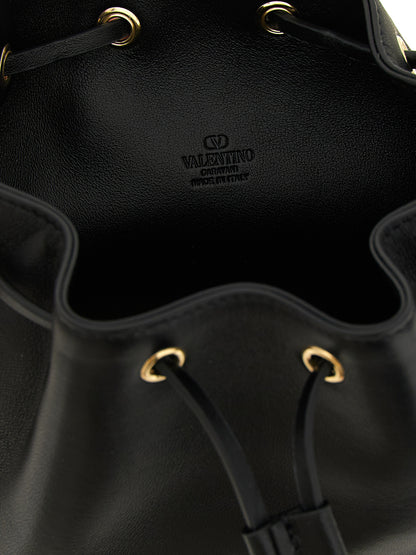 Valentino Garavani Black Lamb Leather Bucket Bag