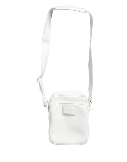 Dolce & Gabbana White Logo Plaque Crossbody Shoulder Bag for Men
