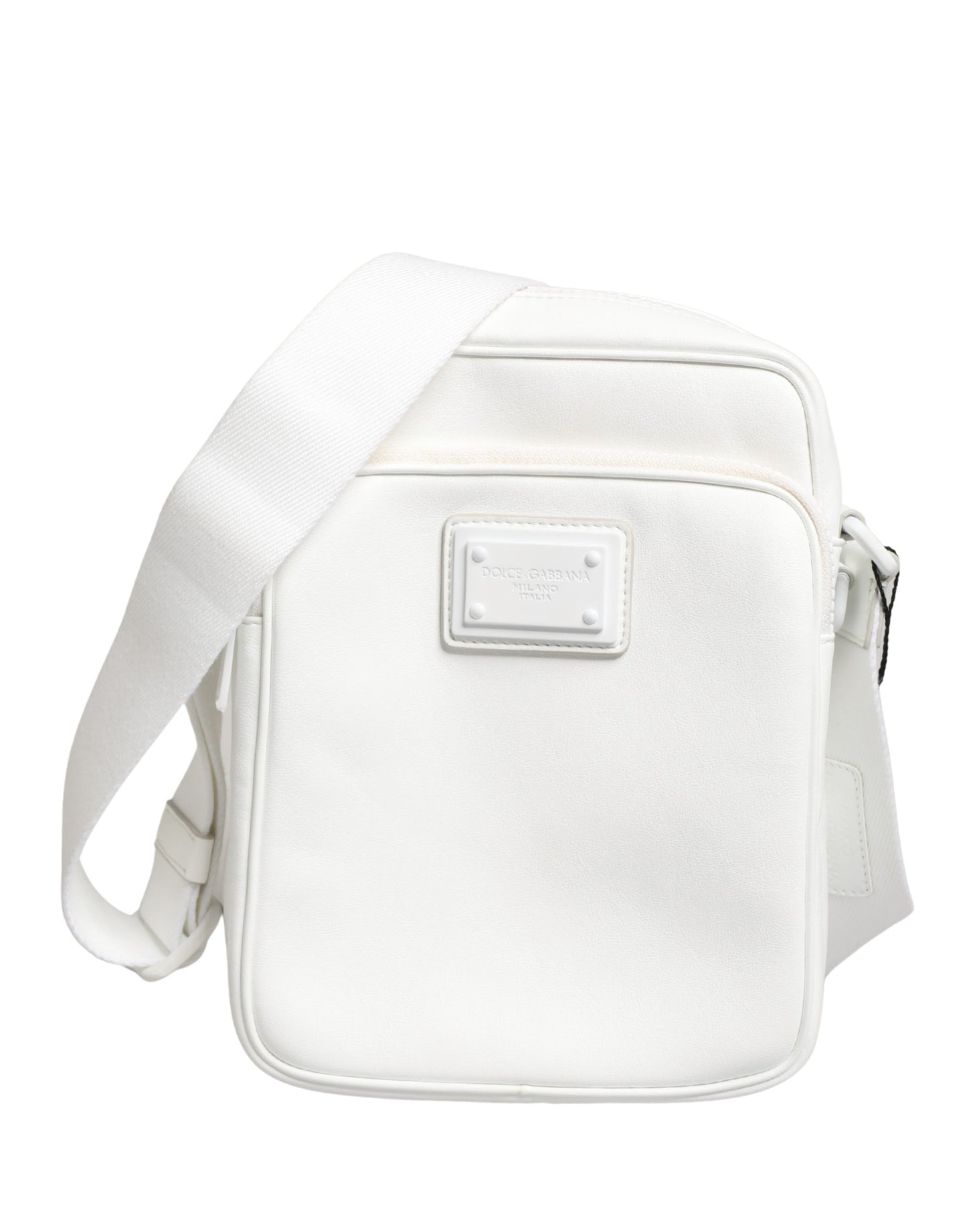 Dolce & Gabbana White Logo Plaque Crossbody Shoulder Bag for Men