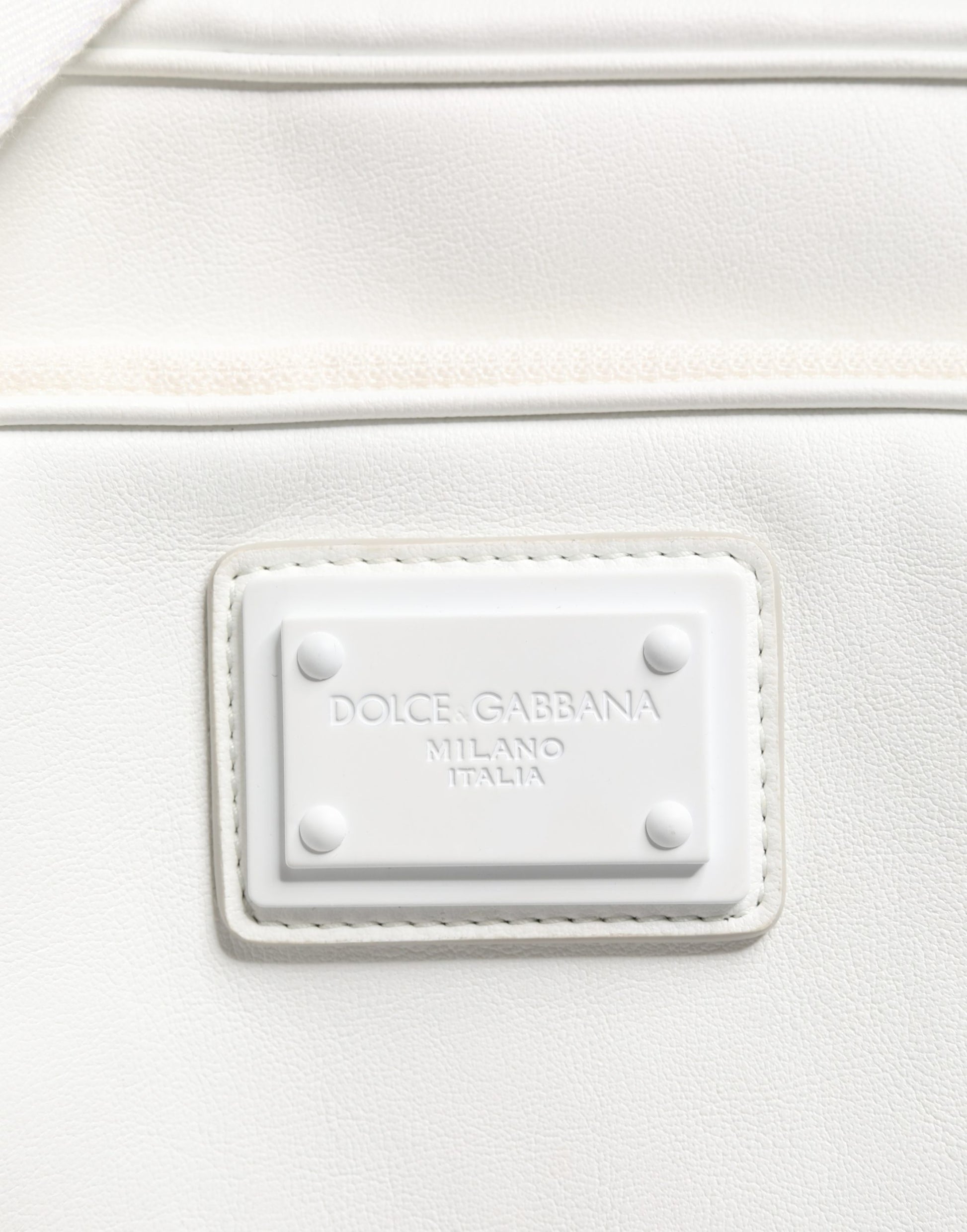Dolce & Gabbana White Logo Plaque Crossbody Shoulder Bag for Men
