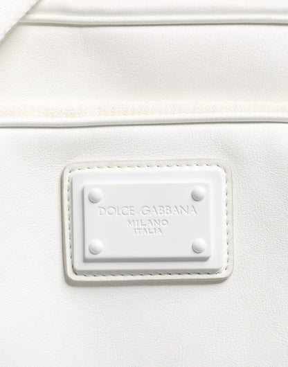 Dolce & Gabbana White Logo Plaque Crossbody Shoulder Bag for Men