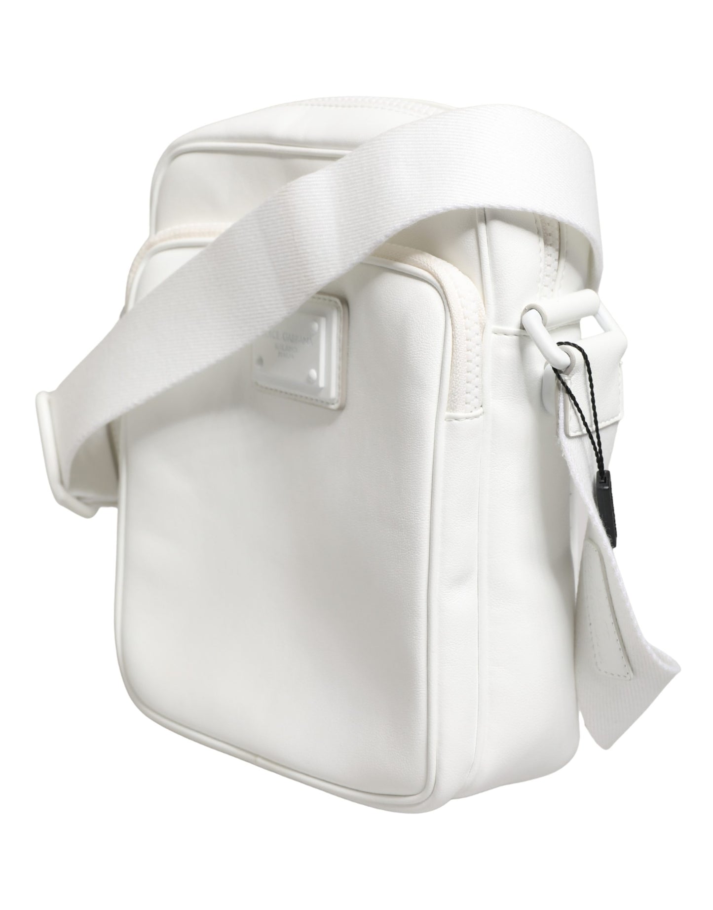 Dolce & Gabbana White Logo Plaque Crossbody Shoulder Bag for Men
